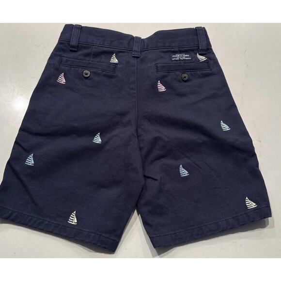 Janie And Jack Boys Navy Blue Embroidered Sailboat Shorts Boys Size 4 Nautical - Picture 4 of 8